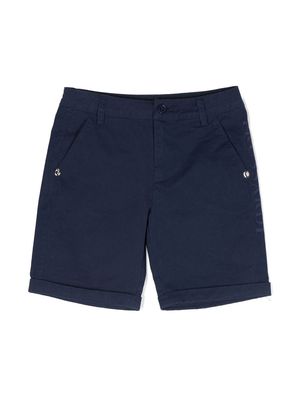 TRUSSARDI JUNIOR side-logo chino shorts - Blue