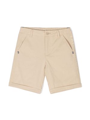 TRUSSARDI JUNIOR side-logo chino shorts - Neutrals
