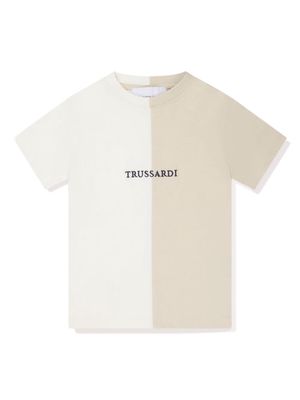 TRUSSARDI JUNIOR two-tone cotton T-shirt - White