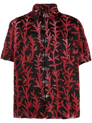 TSAU embroidered chiffon shirt - Black