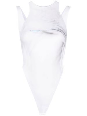 TTSWTRS layered high-leg bodysuit - White