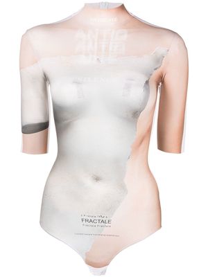 TTSWTRS semi-sheer print bodysuit - Neutrals
