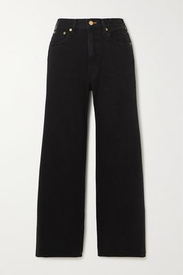 TU ES MON TRESOR - The Amber Cropped High-rise Wide-leg Jeans - Black
