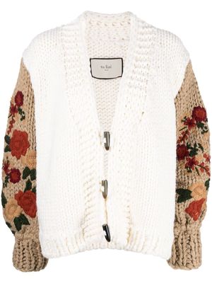 TU LIZE' floral-embroidered cardigan - Neutrals