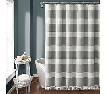 Tucker Stripe 72" x 72" Shower Curtain by Lush Decor