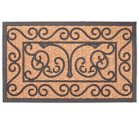 Tuffcor Rectangle Scroll Coir and Rubber Doorma t