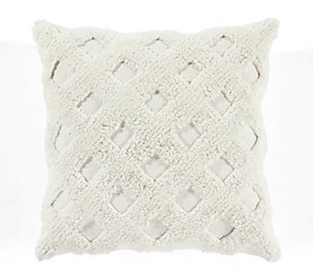 Tufted Diagonal 20"x20" Decorative Pillow Cover by Lush Decor