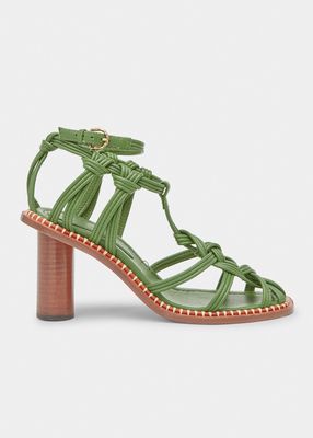 Tula Knotted Lambskin Heeled Sandals