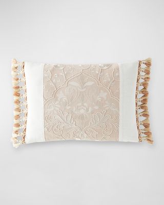 Tulip Embroidered Boudoir Pillow, 20" x 14"
