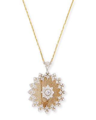 Tulle Diamond Brooch Pendant Necklace