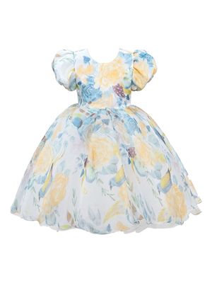 Tulleen Chablis floral-print dress - Blue