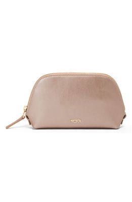 Tumi Belden Leather Cosmetic Pouch in Metallic Pink