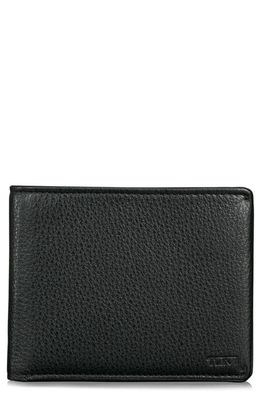 Tumi Global Leather RFID Wallet in Black Textured