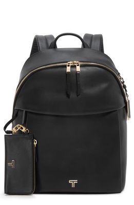 Tumi Holland Leather Backpack in Black/Light Gold 