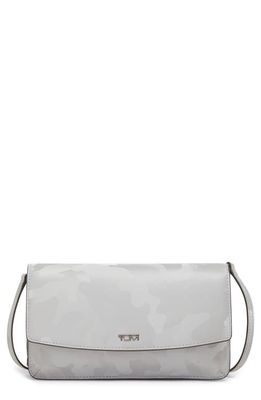 Tumi Leather Crossbody Wallet in Silver Camo