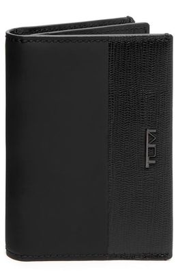 Tumi Leather Folding Card Case in Black/Black