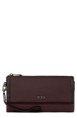 Tumi Leather Travel Wallet in Deep Plum