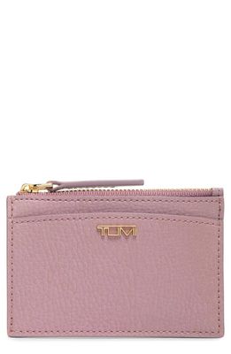 Tumi Leather Zip Card Case in Pearl Pink