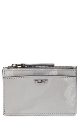 Tumi Leather Zip Card Case in Silver Camo