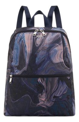 Tumi Voyageur Just in Case Packable Nylon Travel Backpack in Navy Liquid Print