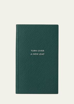 Turn Over a New Leaf Cross-Grain Leather Journal