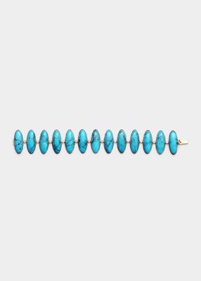 Turquoise and Diamond Bracelet in 18K Gold