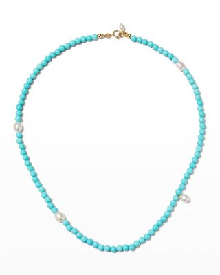 Turquoise and Pearl Necklace
