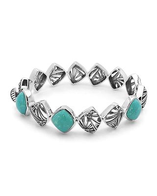 Turquoise and Silver Bangle