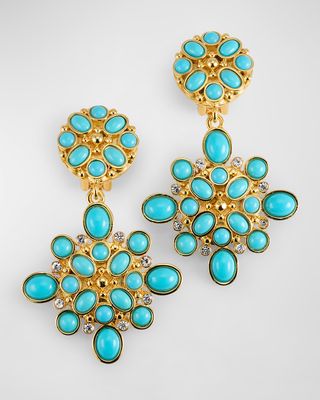 Turquoise Crystal Drop Earrings