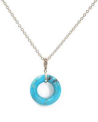 Turquoise Munchkin Diamond Pendant Necklace