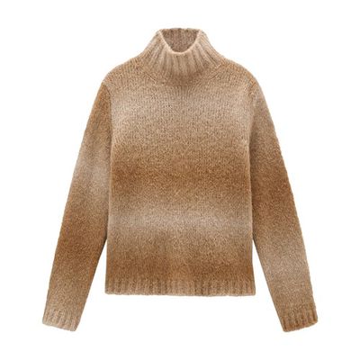 Turtleneck Sweater in Alpaca Blend with Dégradé Effect