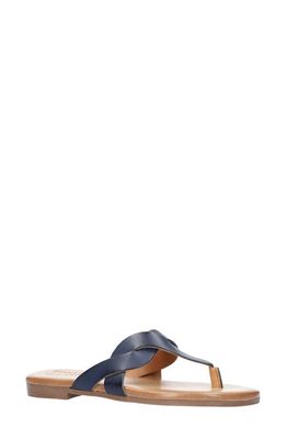 TUSCANY by Easy Street Abriana Flip Flop in Navy Faux Leather