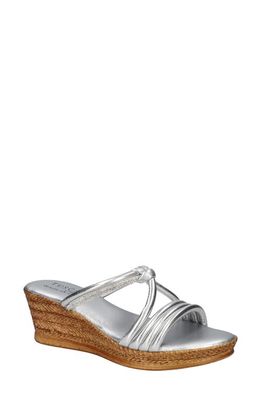 TUSCANY by Easy Street® Elvera Wedge Sandal in Silver 