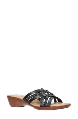 TUSCANY by Easy Street® Ricarda Slide Sandal in Black Faux Leather