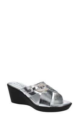 TUSCANY by Easy Street® Sabina Wedge Sandal in Silver