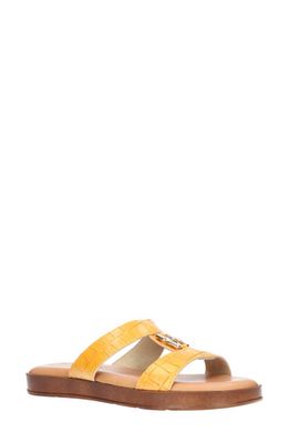 TUSCANY by Easy Street® Zelmira Slide Sandal in Yellow Croco Faux Leather