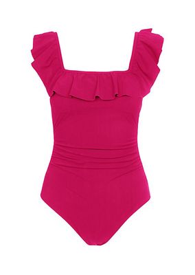 Tutti Frutti Squareneck Ruffle One-Piece Swimsuit