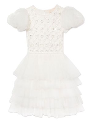 Tutu Du Monde Floral Lattice tulle dress - Neutrals