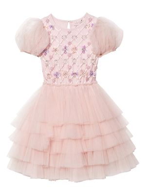 Tutu Du Monde Floral Lattice tulle dress - Pink