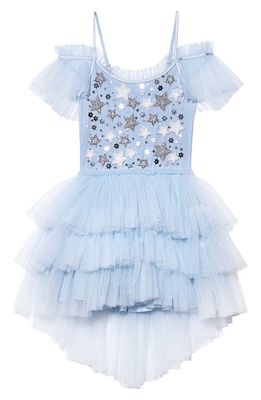 Tutu Du Monde Kids' Moon Dance Tiered Tulle High-Low Party Dress in Blue Dusk