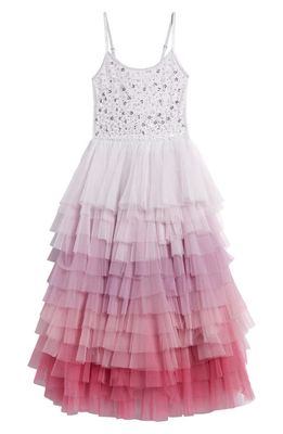 Tutu Du Monde Kids' Obsession Imitation Pearl Embellished Tiered Tulle Party Dress in Glimmer Blue Mix