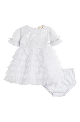 Tutu Du Monde Twinkling Sequin Puff Sleeve Tiered Tulle Party Dress in Glimmer Blue