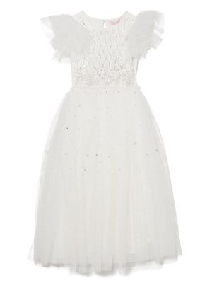 Tutu Du Monde White Wisteria embroidered tulle dress