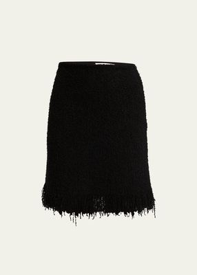 Tweed Boucle Silk Cashmere Mini Skirt