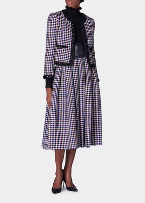 Tweed Multicolor Full Midi Skirt