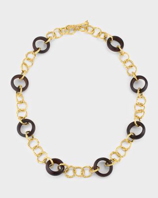 Twig 18k O-Chain Necklace w/ Wood