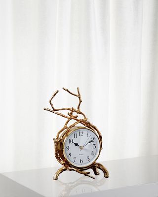 Twig Brass Clock
