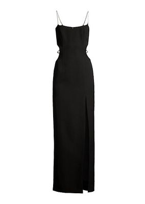 Twill Scoopneck Column Gown