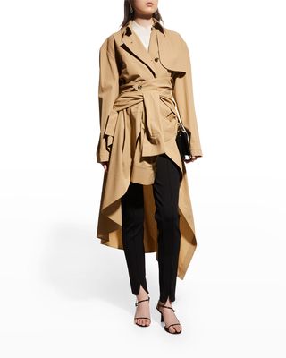 Twill Trench Coat with Shirt-Sleeve Belt