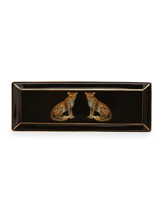 Twin Leopards Rectangular Tray